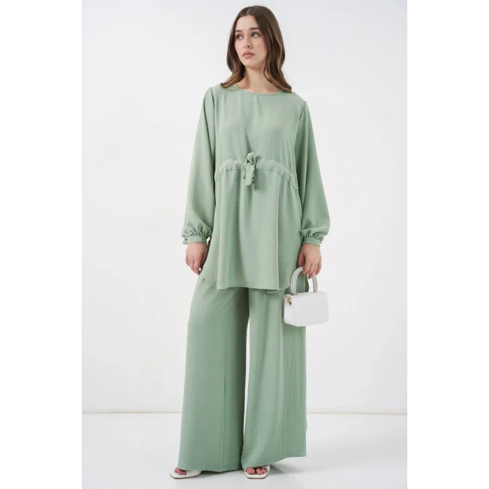 Uzun Tunik Pantolon İkili Takım 6719 - E.Yeşil
