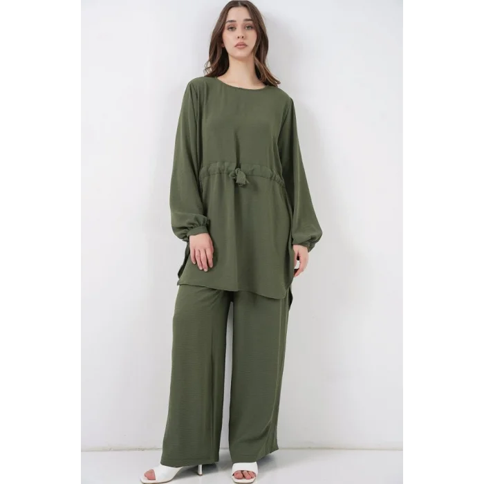 Uzun Tunik Pantolon İkili Takım 6719 - Haki