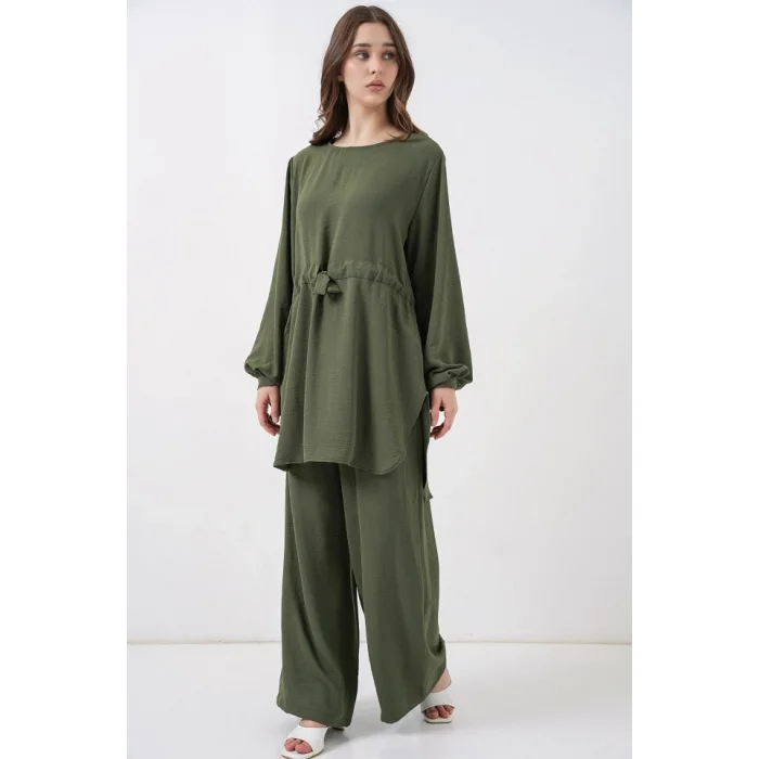 Uzun Tunik Pantolon İkili Takım 6719 - Haki