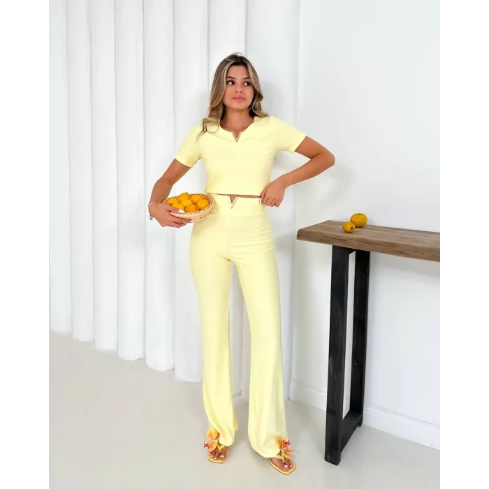 V aksesuarlı ottoman takım sarı s255850