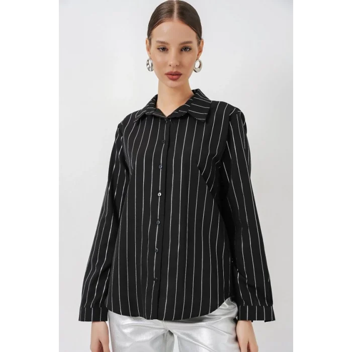 Varak Desenli Gömlek 20253 - A.Siyah