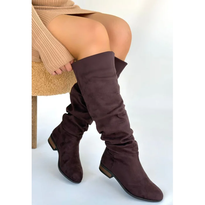 Winda Kahverengi Süet Körüklü Çizme