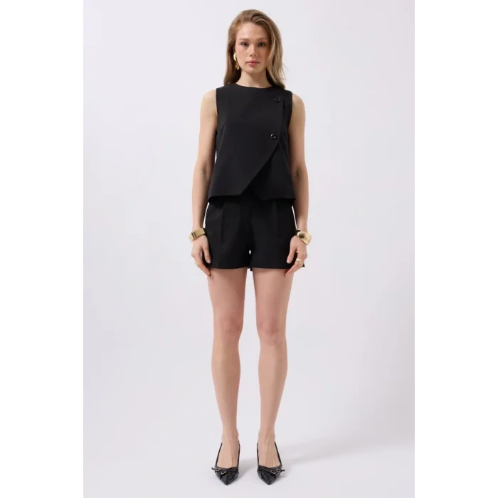 Yandan Düğmeli Dokuma Yelek