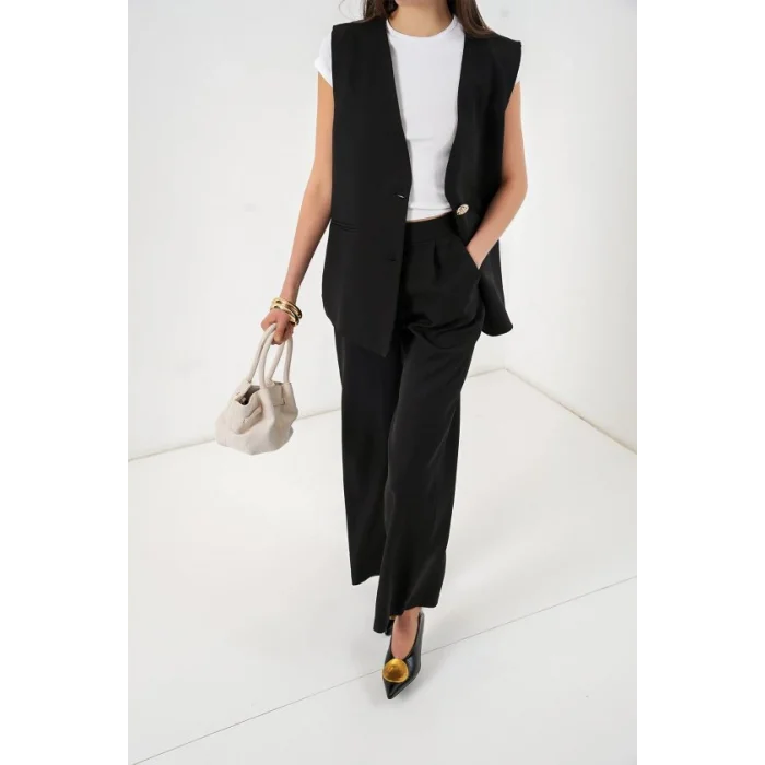 Yelek Pantolon İkili Takım 30086 - Siyah