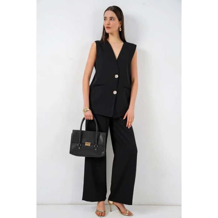 Yelek Pantolon İkili Takım 30086 - Siyah