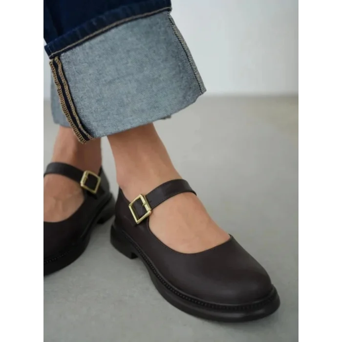 Yokox Kahverengi Cilt Oxford Ayakkabı