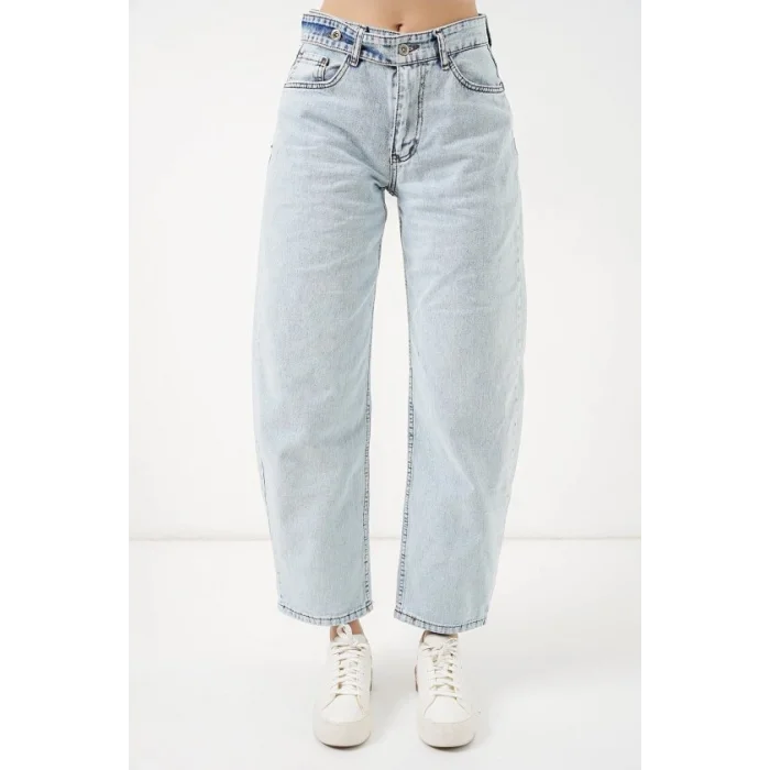 Yüksek Bel Kot Pantolon 30081 - Buz Mavi