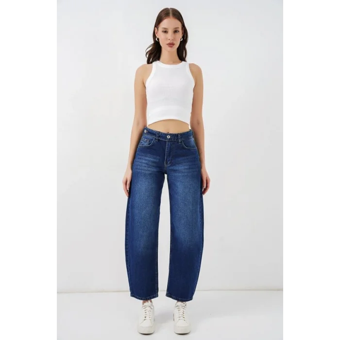 Yüksek Bel Kot Pantolon 30081 - Lacivert