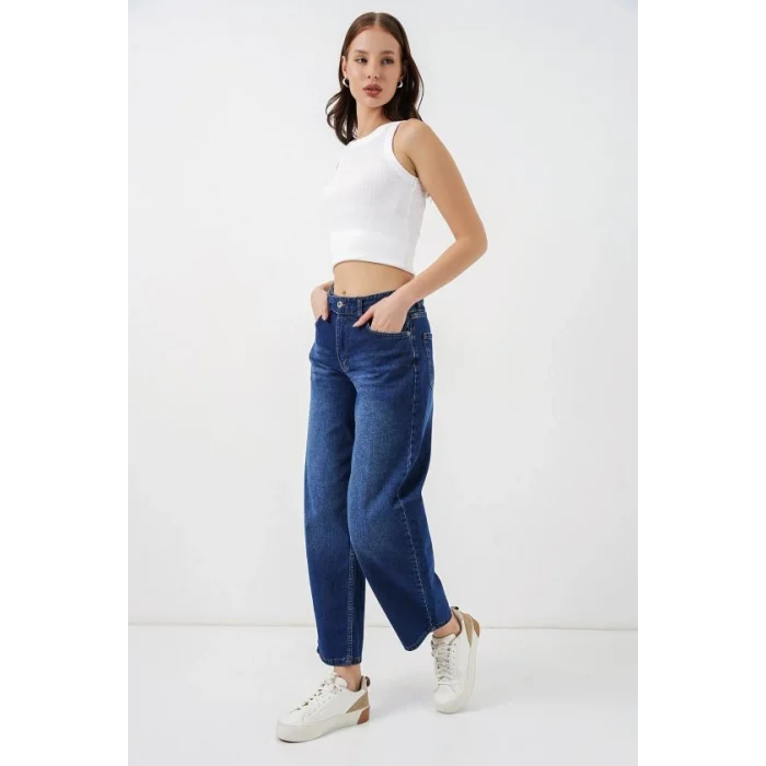 Yüksek Bel Kot Pantolon 30081 - Lacivert