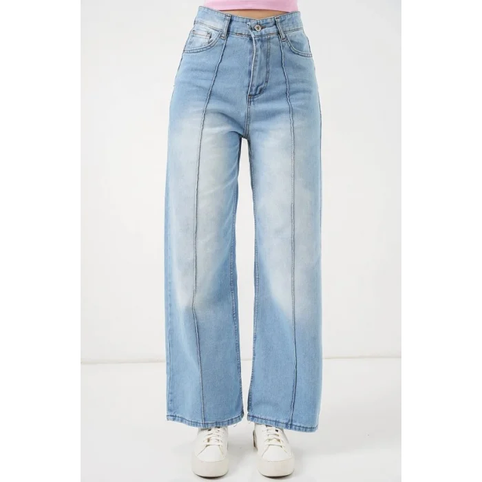 Yüksek Bel Kot Pantolon 30082 - Açık Mavi