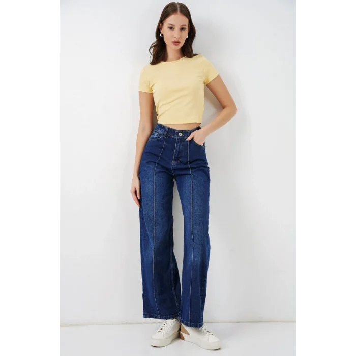 Yüksek Bel Kot Pantolon 30082 - Lacivert