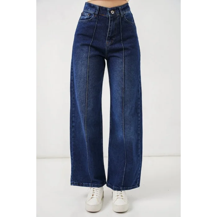 Yüksek Bel Kot Pantolon 30082 - Lacivert