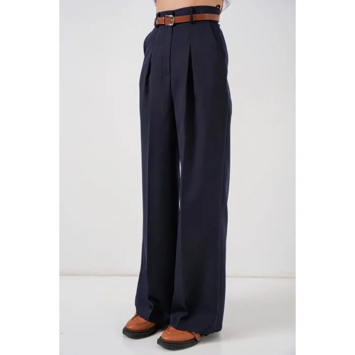 Yüksek Bel Palazzo Pantolon 30051 - Lacivert