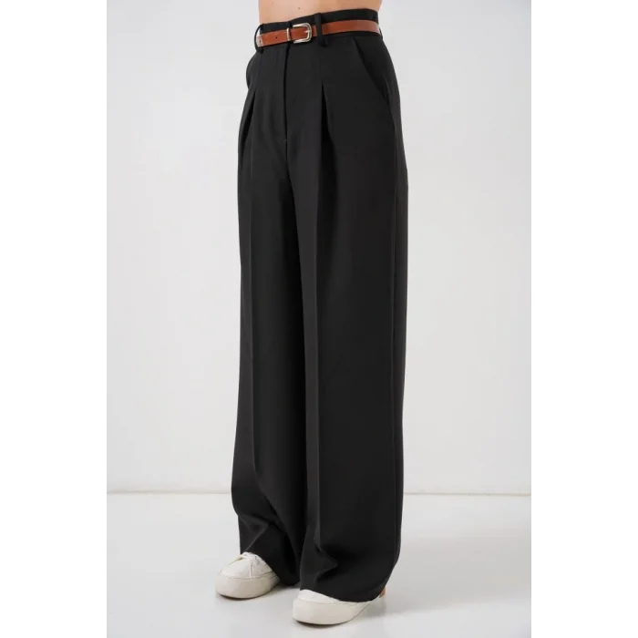 Yüksek Bel Palazzo Pantolon 30051 - Siyah