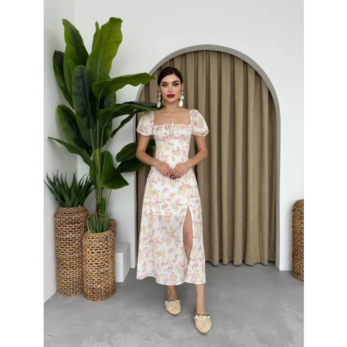 Zeze Balon Kol Elbise