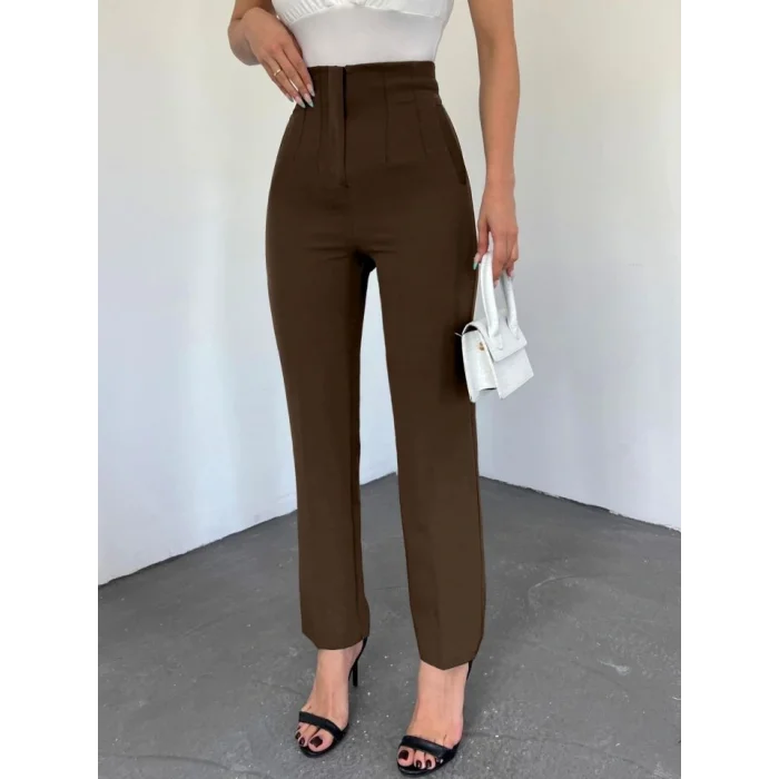 Zra Pileli Havuç Pantolon -Kahve