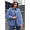 0694 Çift Cepli Oversize Denim Ceket - Lacivert