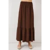 1886 Uzun Örme Etek - Kahverengi