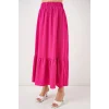 1886 Uzun Örme Etek - Koyu Pembe