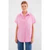 20120 Oversize Kısa Kollu Gömlek - Pembe