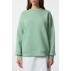 3 iplik şardonlu bisiklet yaka sweatshirt mint