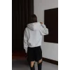 3 iplik şardonlu kapşonlu hoodie frm gri p510437