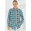 3721 Grafik Desenli Gömlek - B.Mavi