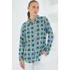 3721 Grafik Desenli Gömlek - B.Mavi