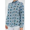 3721 Grafik Desenli Gömlek - Turkuaz