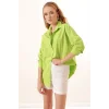 3900 Oversize Uzun Basic Gömlek - Çağla