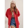 3900 Oversize Uzun Basic Gömlek - Kırmızı