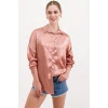 3985 Oversize Saten Gömlek - Camel