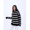 43111 TRİKO ÇİZGİLİ SALAŞ KAZAK-SİYAH-EKRU