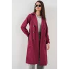 5853 Kruvaze Yaka Trençkot - Bordo