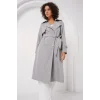 5918 Kruvaze Yaka Trençkot - Gri