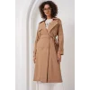 5938 Kruvaze Yaka Trençkot - Camel