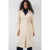 5938 Kruvaze Yaka Trençkot - Krem