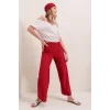 6543 Örme Pantolon - Kırmızı