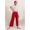 6543 Örme Pantolon - Kırmızı