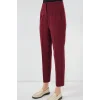 6650 Yüksek Bel Kumaş Pantolon - Bordo