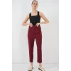 6650 Yüksek Bel Kumaş Pantolon - Bordo