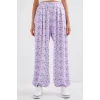 6665 Desenli Şalvar Pantolon - Lila