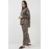 6699 Leopar Desenli Alt Üst Takım - C. Kahverengi