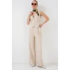 6709 Yelek Pantolon İkili Takım - Krem