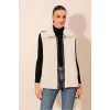 6793 Peluş Yelek - Beyaz