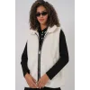 6793 Peluş Yelek - Beyaz