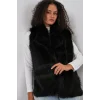 6804 Kürklü Yelek - Siyah