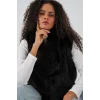 6804 Kürklü Yelek - Siyah