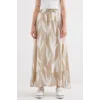 8028 Desenli Uzun Etek - Bej