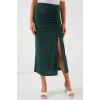 8033 Sandy Yırtmaçlı Etek - Zümrüt Yeşili